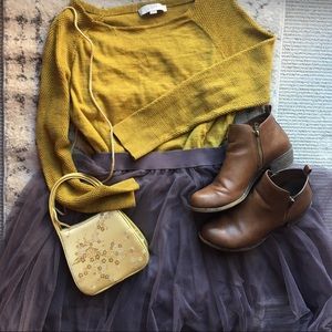 Mustard yellow light spring sweater LOFT size L